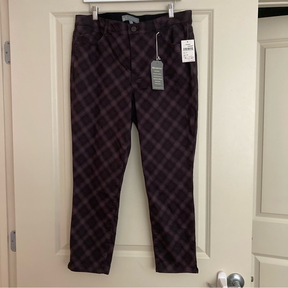 Wit & Wisdom Ab-Solution Plaid High Waist Ankle Skinny Pants Size 14 - Picture 2 of 4